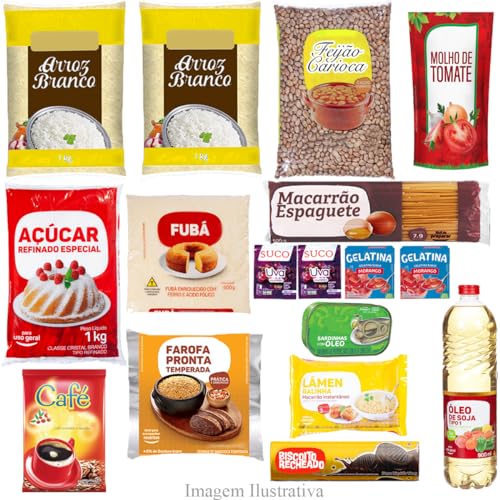 Super Cesta Básica Completa Alimentos Essenciais - 17 Itens