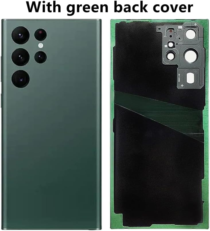 Original 6.8" for Samsung S22 Ultra Display Touch Screen Digitizer S22ultra 5G S908U S908Ul S908B S908B/DS S908W S908E S908E/DS LCD Screen Replacement (with Green Frame+Back Cover)