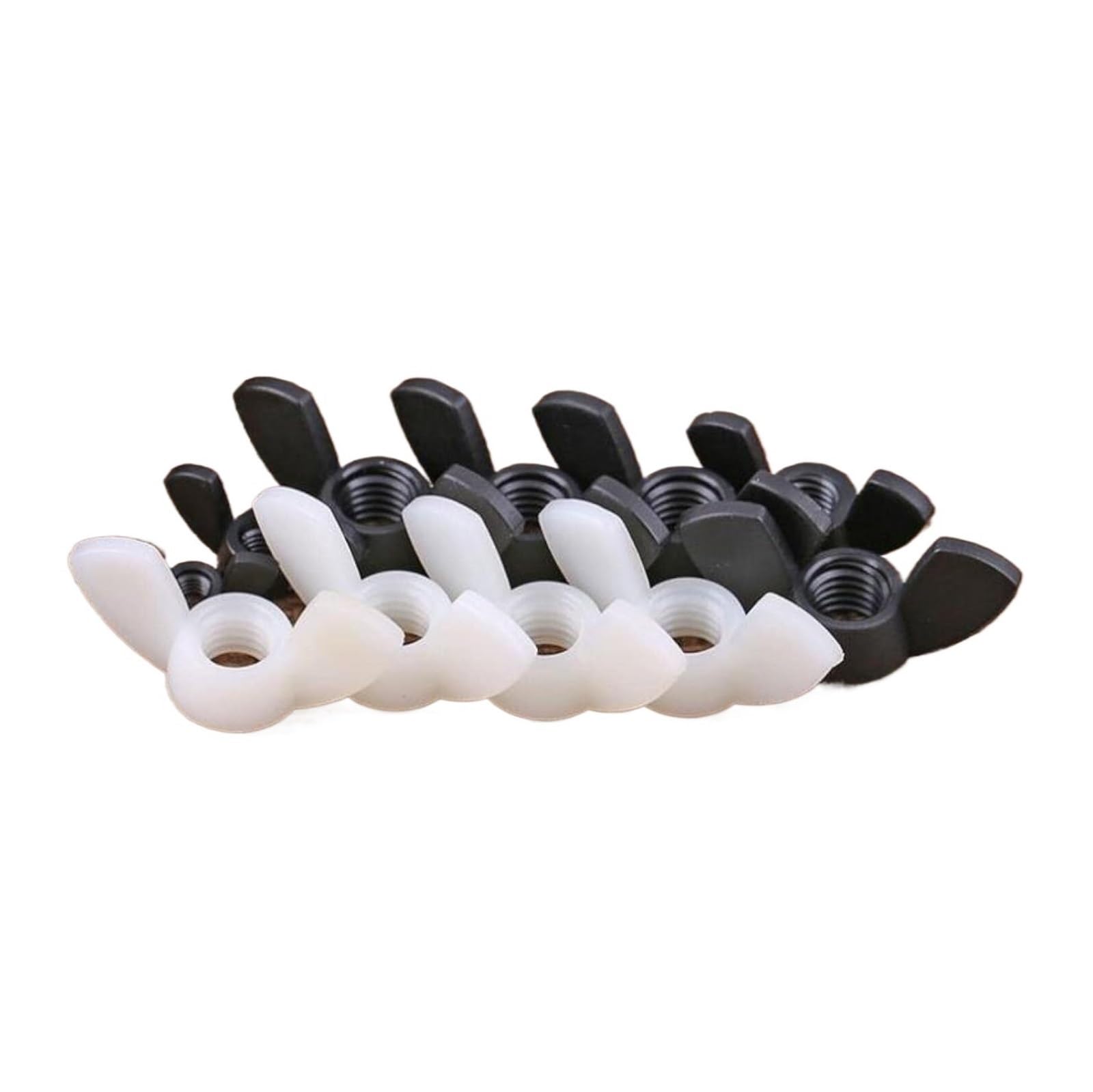 Flügelmutter-Befestigungselemente Schwarz-weiße Nylon-Flügelmuttern, handfest, Kunststoff-Flügelmutter, Flügelmutter, M3, M4, M5, M6, M8, M10, M12, Flügelmutter, 6 Stück(White,M6)