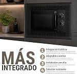 ALK – Embellecedor Microondas, Tapa Para Microondas, Marco Microondas 60x40cm – Incluye Tornillos, Hoja De Corte, Tapas Embellecedoras Y 4 Tacos En Polietileno (NEGRO)