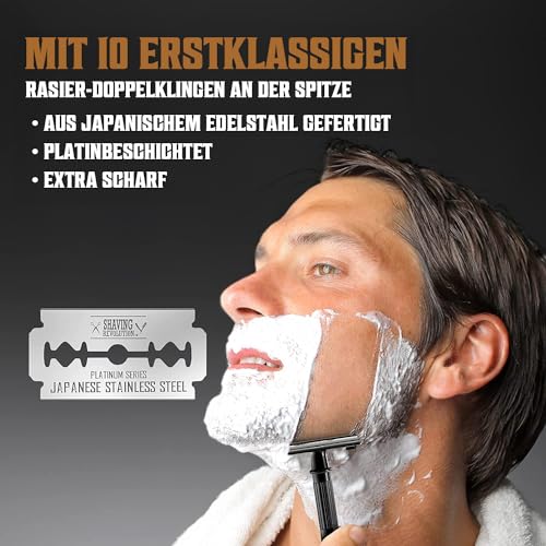 Rasierhobel Shaving Revolution mit 10 Rasierklingen