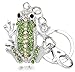 Quadiva Taschenschmuck für Damen in Form eines Frosches, Bag Charm Frog (Farbe: Silber/grün) mit Kristallen besetzt