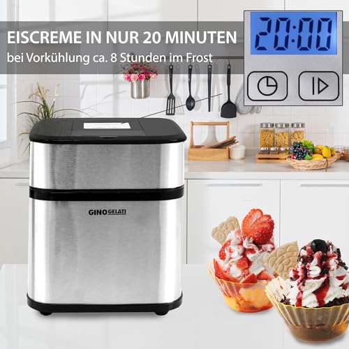 Syntrox Germany Eismaschine Jinoria für Speiseeis & Frozen Joghurt, Eiscreme Maschine, Softeis und Frozen Joghurt Maker, Eis selber machen, mit Timer, Kinderfreundlich – Bild 3