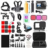 Accessories Kit for GoPro Hero 10 9 Black with Waterproof Housing Case Travel Case Screen Protector Filter licone Sleeve Accessory Set for GoPro Hero 10 9