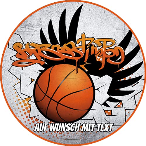 Tortenaufleger Geburtstag Tortenbild Zuckerbild Oblate Motiv: Basketball Graffiti (Zuckerpapier) Cover