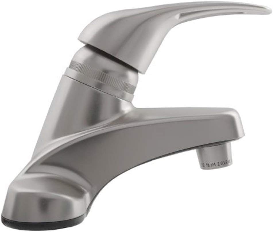 Dura Faucet DF-PL100-SN RV Single Lever Bathroom Faucet (Brushed Satin Nickel Plating Over ABS Plastic)