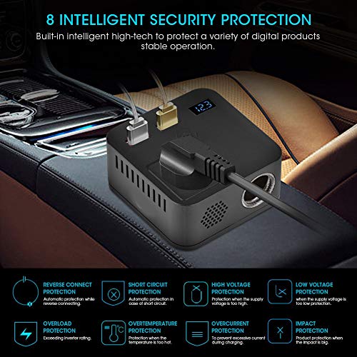 Convertidor de potencia de voltaje de 150 W para automóviles con inversor 12 V 4