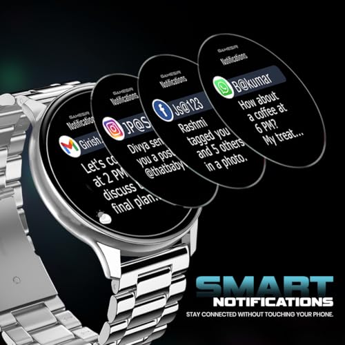 Image of GameSir Evo Vista Smartwatch, 1.39 inch HD Round Display, Bluetooth Calling, Heart Rate & SPO₂, 100+ Sports Modes, IP67, Long Battery Life for Men & Women (Matel Silver)