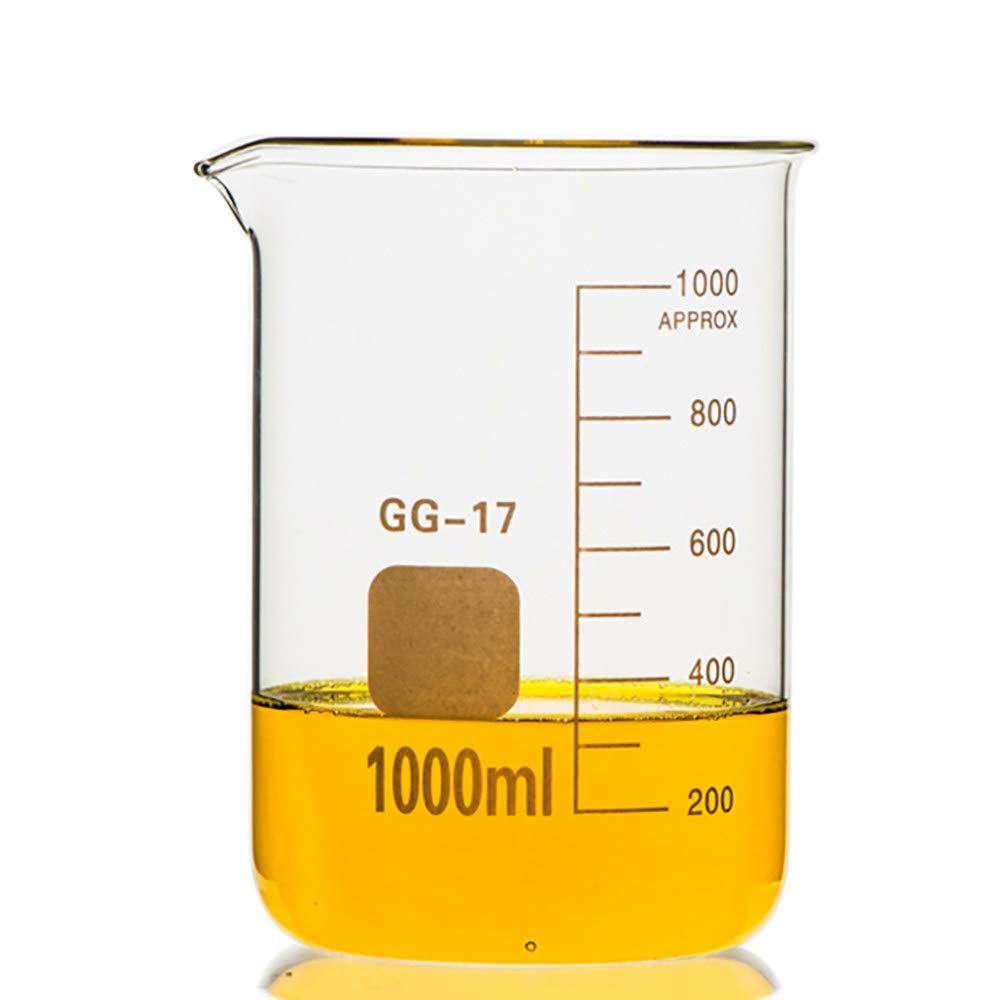 Glasbecher-Messbecher, Borosilikat-HochtemperaturbestäNdigkeit, Kitchen Lab School Mehrere Spezifikationen Messen Und Mischen Sie Den Becher Mit Dem AusgießEr,1000ml