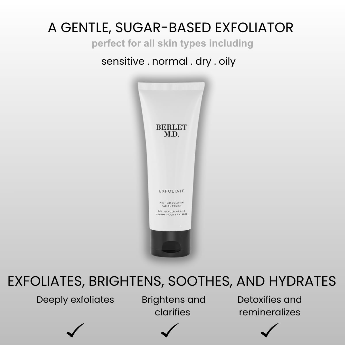 Mint Exfoliating Facial Polish, Gentle Sugar-Based Face Scrub with Apricot Oil, Aloe Vera & Green Tea, Deep Cleansing & Smoothing, Vegan, For All Skin Types, 120ml - Image 2