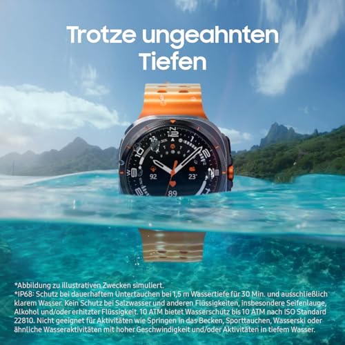 Samsung Galaxy Watch Ultra (2025) Smartwatch mit Galaxy AI, Fitness-Uhr, Marine Band, Titan-Gehäuse, Schnellbutton, Dual-GPS, 64 GB Speicher, 47 mm, LTE, Titanium Silver, 3 Jahre Herstellergarantie 5