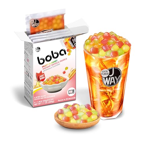 J WAY BOBA Authentic Instant Tapioca Boba Pearls for Milk Tea, Sm...