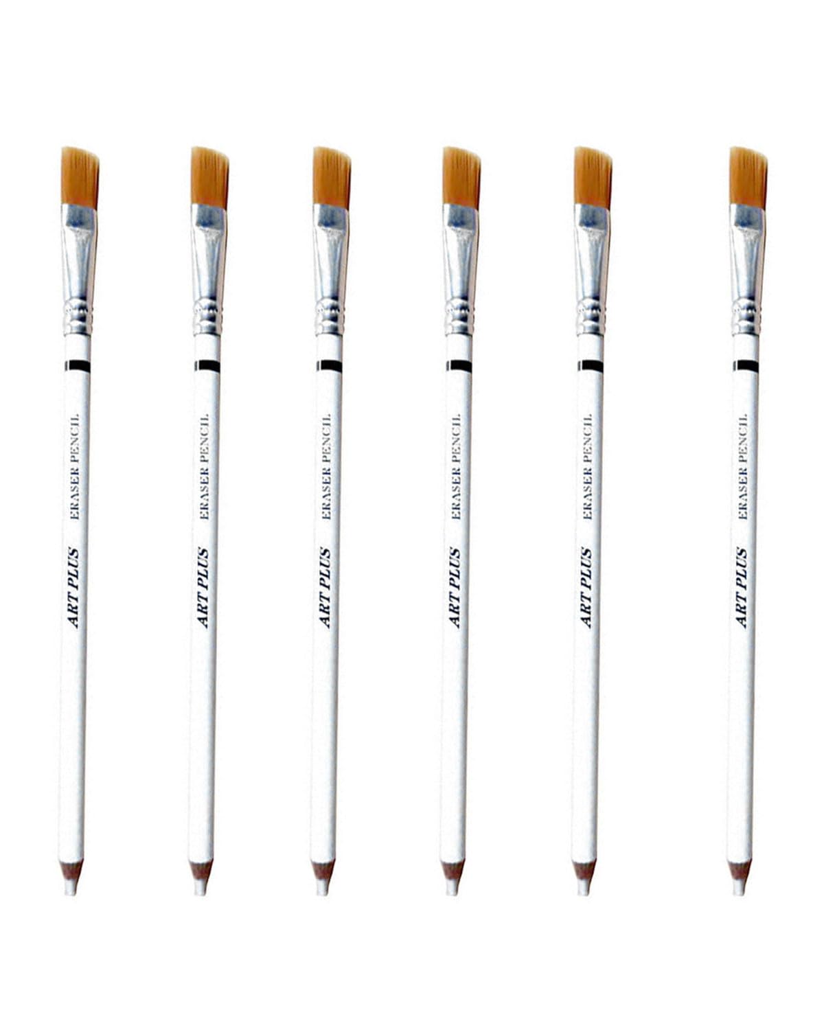 FuxFuis 12 Gomme Cancellare A Forma Di Matita In Legno – Set Con Temperamatite, Gomma Sottile Per Artisti, Ideale Per Disegno E Ingegneria