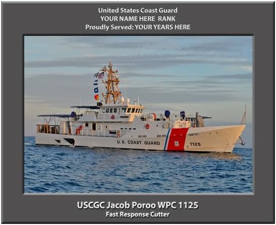 USCGC Jacob Poroo WPC 1125 Personalized Canvas Print, Coast Guard Photo, 11x14 Inch, Personalized Name and Rank, Made in USA