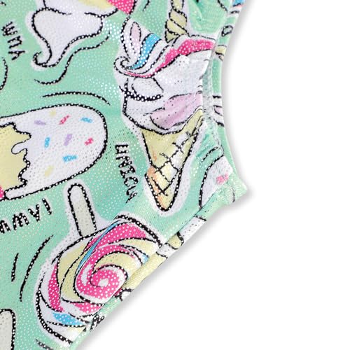 Image of EQSJIU Gymnastics Leotards for Girls Kids Rainbow Mosaic Mermaid Butterfly Stars Leopard Galaxy Tie Dye Cosmos Leopard