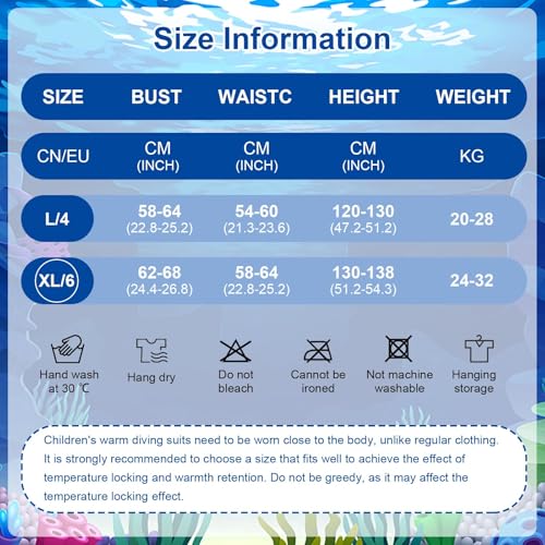 Traje de Baño de Buceo Corto Traje de Neopreno Corto para Niños Niñas, 2.5mm Shorty Wetsuit Niños Traje Corto Junior para Buceo, Traje de Buceo Térmico Unisex para Nadar Practicar Snorkel Surf (XL) - imagen 2