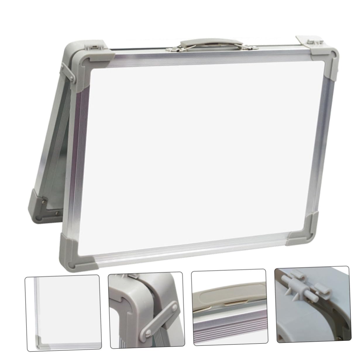Lavagna Magnetica Cancellabile Bifacciale Portatile in Lega di Alluminio e ABS, Spazio Bianco per Scrittura da Tavolo, per Scuola e Ufficio