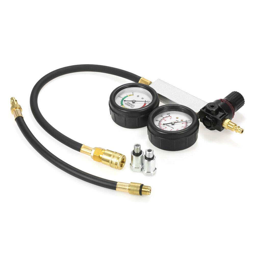 Kit comprobador de compresión Detector de fugas del cilindro Medidor de presión del cilindro de coche EN BAR y PSI