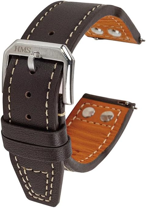 Classic Pilot Leather Watch Strap Studded Quick Release Replacement Watch Band
