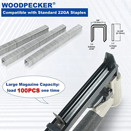 Woodpecker N7116 Upholstery Staple Gun 22 Gauge 3/8-Inch Crown Pneumatic Upholstery Stapler 71 Series Air Power Fine Wire Stapler Gun #TOP4