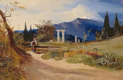Tableau mural paysage sicilien Carl Blechen toile 60x90cm