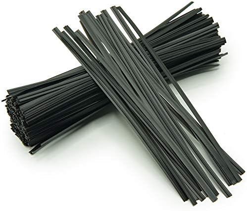 Flixall. 5 inches Twist Ties Pack of 100 - Premium Quality Reusable Black Plastic Coated Twist Ties for Bags, Cords - Bread Ties for Household