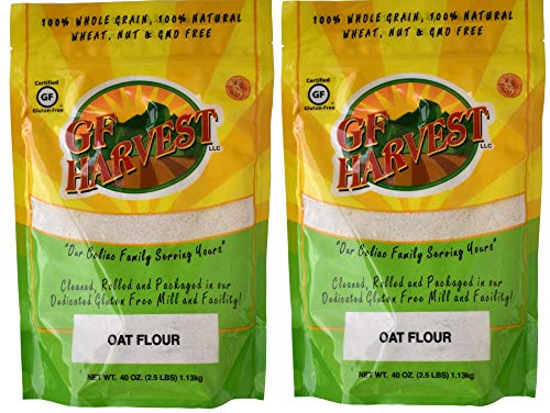 GF Harvest Gluten Free Whole Grain Oat Flour, 40 Oz. Bag, 2 Count