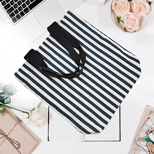 Tote Bag Canvas Shoulder Bag Casual Shopping Bag Multipurpose Reusable Bag for College Class Work Grocery Travel Washable (BLUE)4