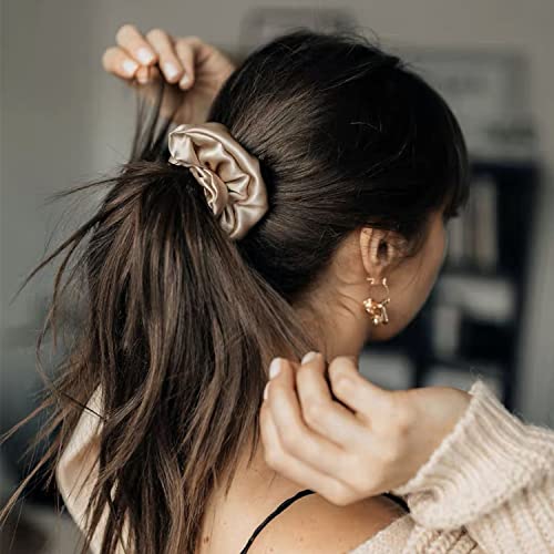Suncdelv Silk, 100% seda scrunchies para cabelo, 22 laços de cabelo Momme para anti-vincos e quebras