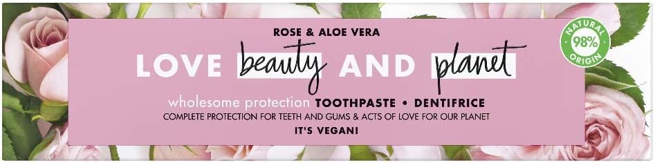 Love Beauty And Planet Wholesome Protection SLS Free Rose and Aloe Vera Toothpaste for Healthy Teeth 75 ml