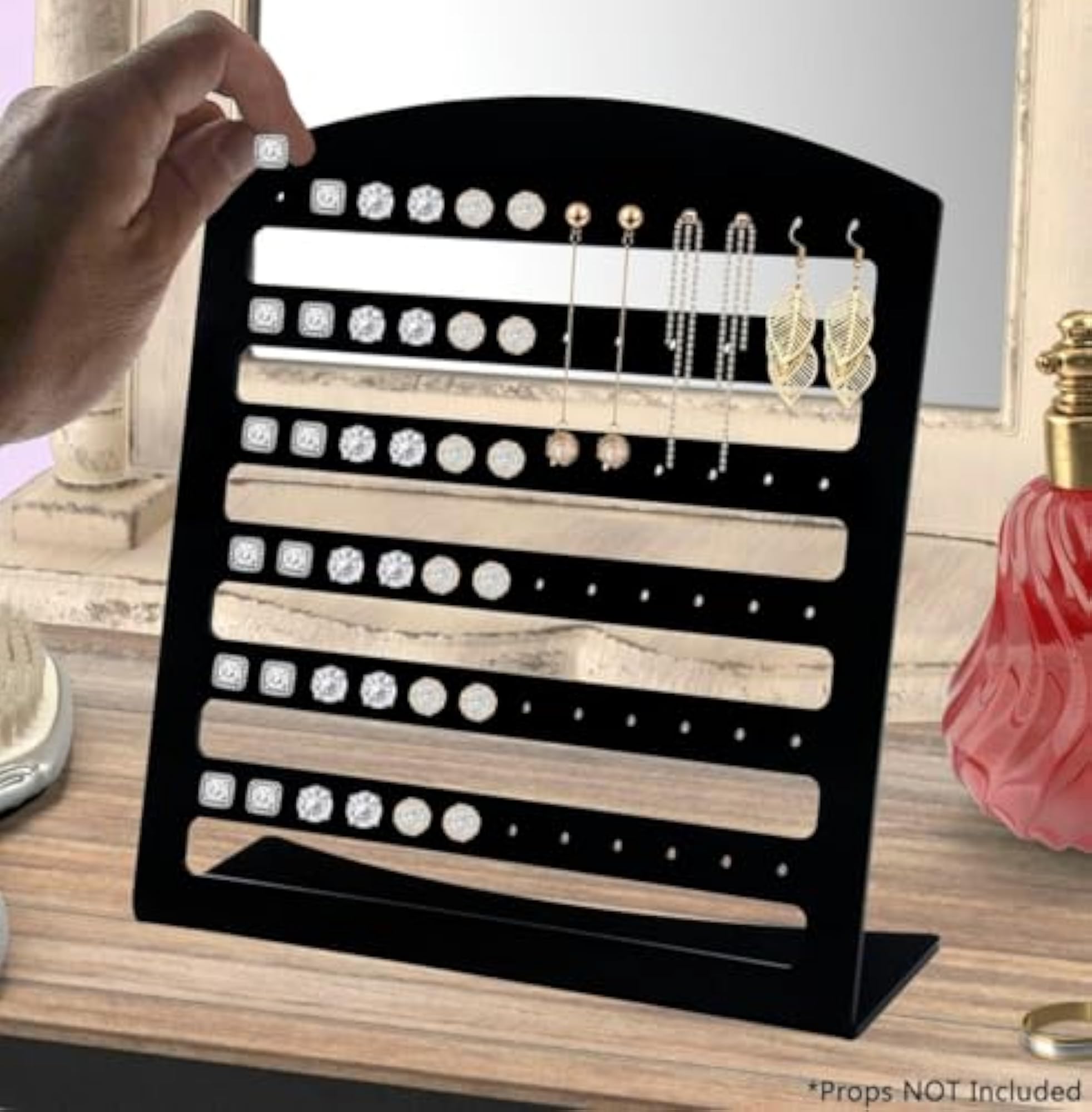 Acrylic Earring Display Stand for 36 Pairs, Clear Organizer