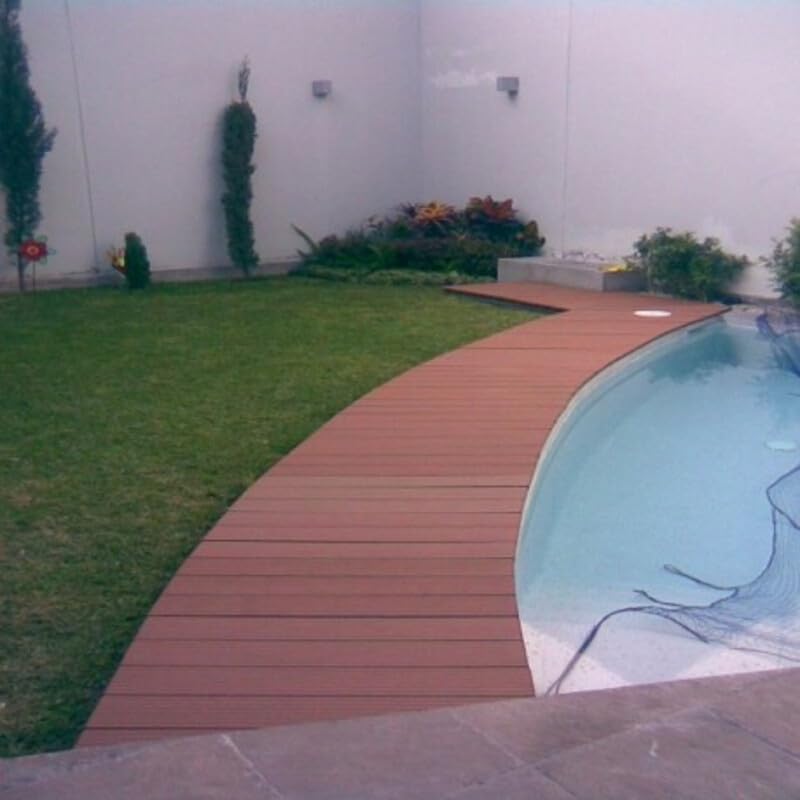 PACK 4 m² lame de terrasse composite Dual + ACCESSOIRES 3600mm Brun rouge, ep.25mm, l.14 cm, L.360 cm