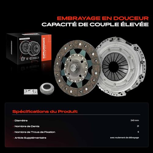 Kit d'embrayage Frankberg avec palier pour 308 CC, C4 II, 5008 et Jumpy 2.0L - 3
