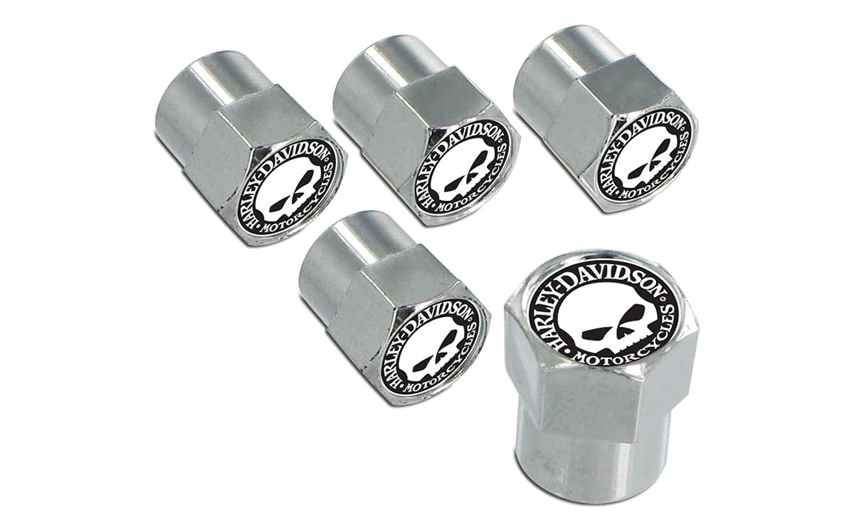 Chrome Valve Cap Covers With Willy G Skull by Harley-Davidson