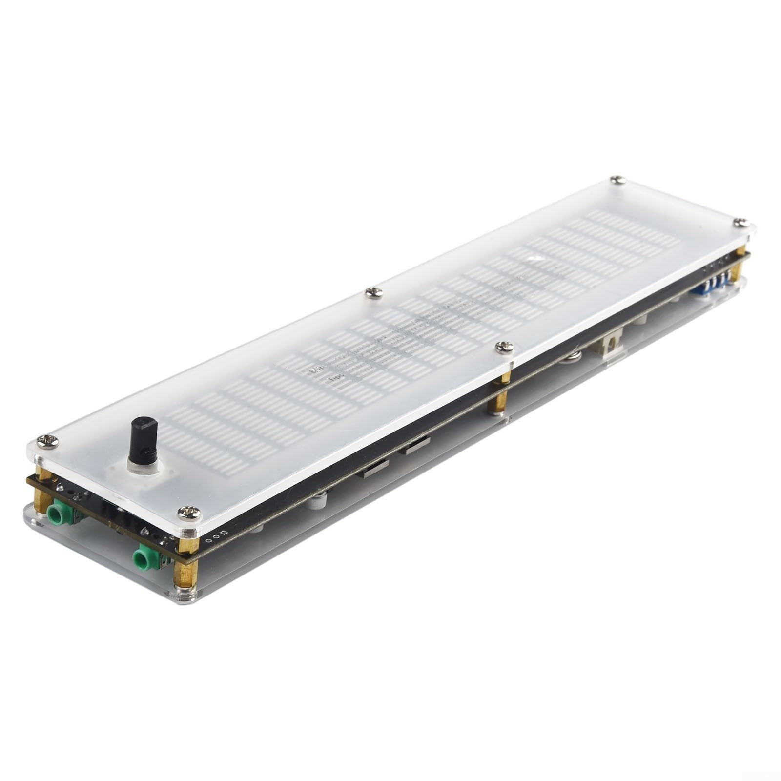 Eawfgtuw USB-Audio-Analysegerät mit LED-Display, für Equalizer und VU-Meter, 20-Segment-Musik-Visualizer für Autoradio, Dual-K, 5–12 V Eingang, Acrylgehäuse (mit DSP)