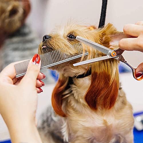 Boao Stainless Steel Pet Comb Pet Grooming Comb Rounded Teeth Dog Comb for Large, Medium and Small Dogs and Cats with Tangled Short/Long Hair (19 x 4 cm)