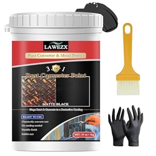 LAWEZX Rust Converter for Metal 1000ml, 3-in-1 Rust Inhibitor Paint - Anti-Corrosion, No Primer or Topcoat Needed, Black Long-Lasting Protective Finish, Chassis Paint Prevention for Cars, Ready to Use