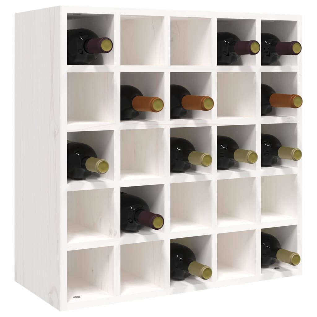 Genérico Vinoteca Blanca 56x25x56 cm Madera Maciza de Pino,Mobiliario,Armarios y Almacenamiento,Armarios para Vino y licores-821538
