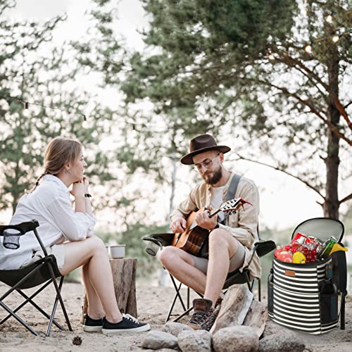 Camping Cooler Backpack 30 Cans, Soft Backpack Coolers Insulated Leak Proof Travel Cooler Bag Waterproof Lunch Picnic Beach Work Trip Thermal Bag Drink Beverage Beer Bag Cooler Stripe #TOP5