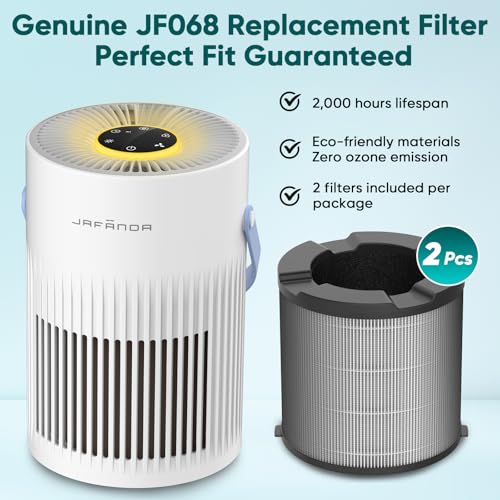 Image of JF068 /JA068 Filter Replacement for Air Purifier, 3-in-1 Pre filter True HEPA & Activated Carbon Filters (2 Pack-Filter-Grey)