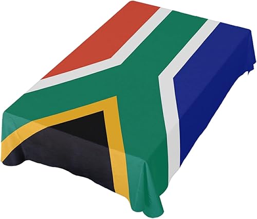 Decoración de mesa para fiesta, bandera sudafricana, mantel rectangular de poliéster, 60 x 90 pulgadas para decoración de mesa de comedor