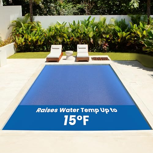 Sun2Solar Solar Pool Cover 16 Mil | 15 x 30 Ft Blue Solar Blanket | Rectangle Swimming Pool Cover | Water Conservation & Debris Protection