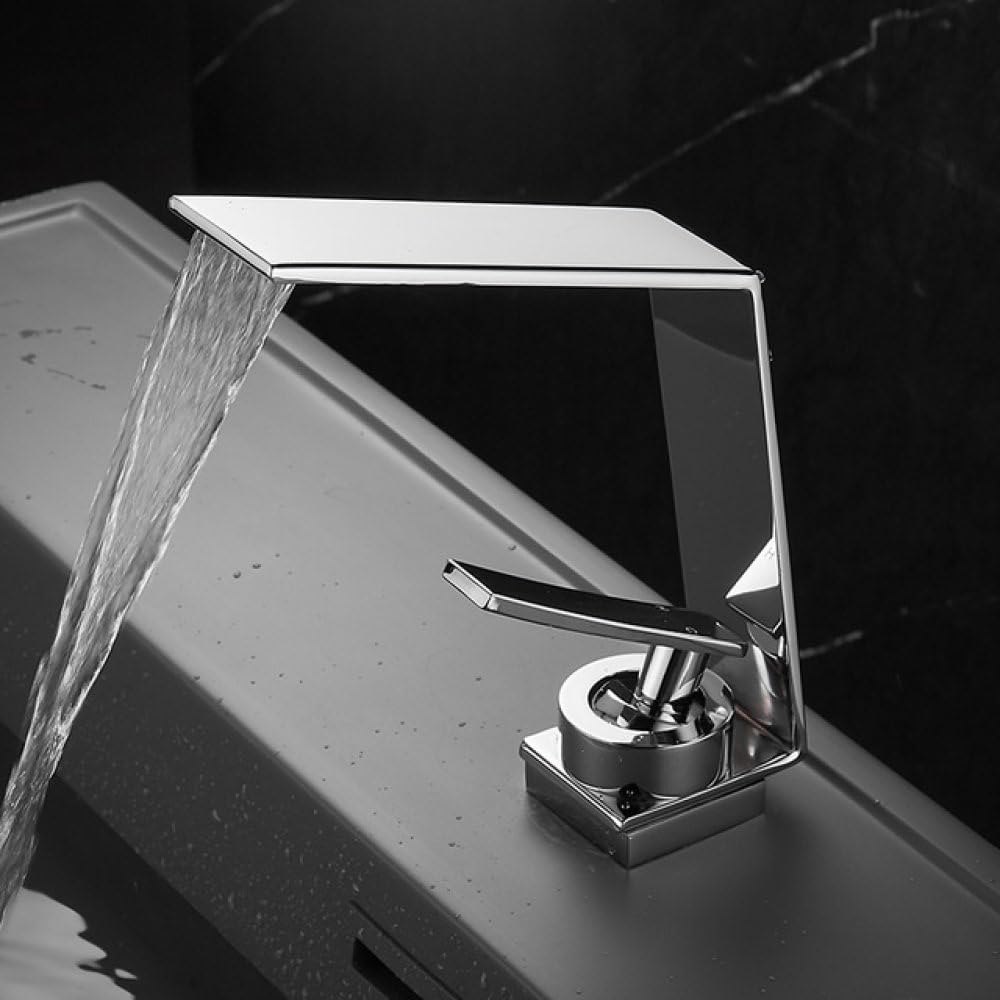 Robinet de lavabo cascade en laiton pour remplacer un vieux mitigeur de salle de bain