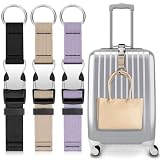 Amylove 3 Pcs Jacket Gripper Straps for Travel, Black, Beige, Light Purple