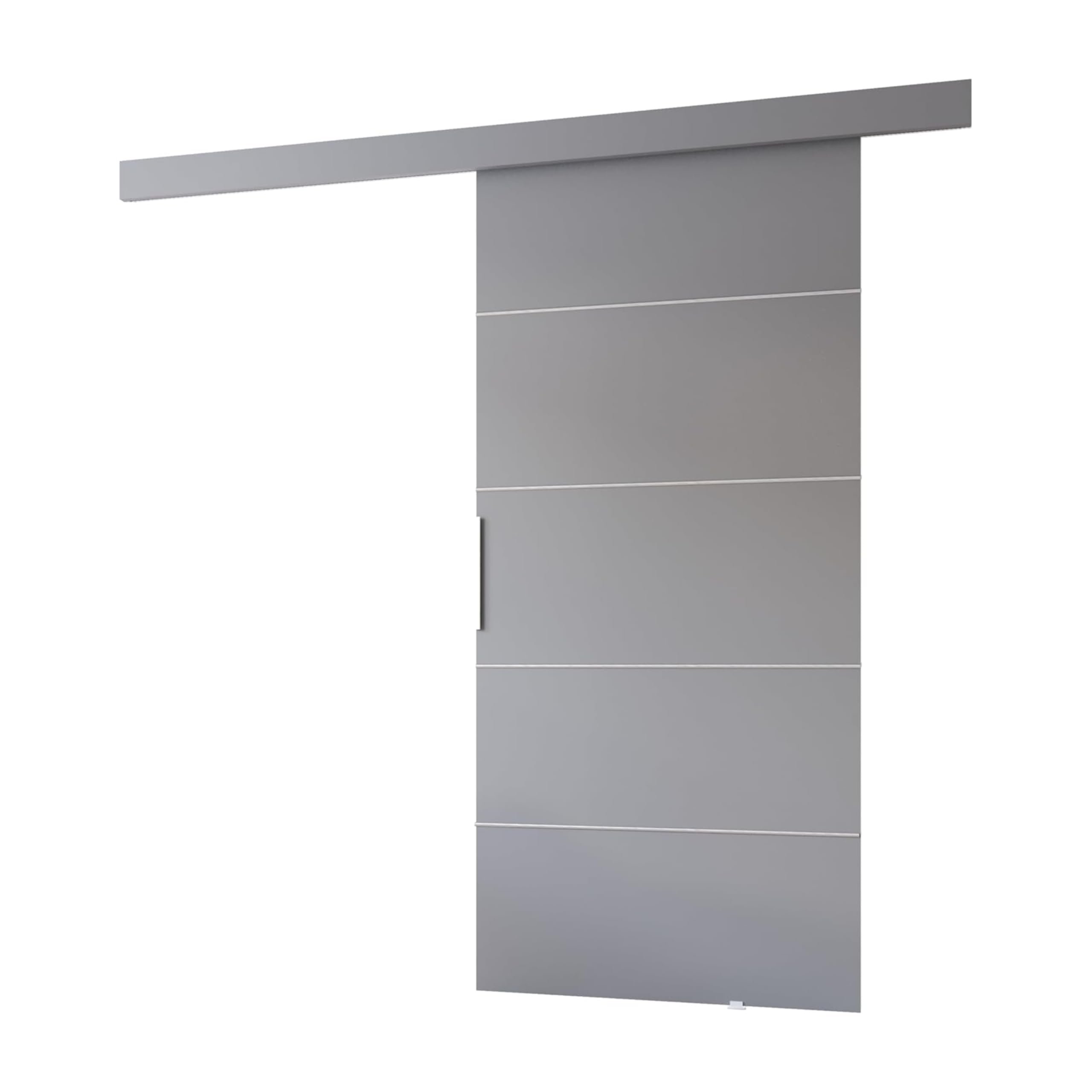 MINIO go for it - Schiebetür Komplettset CLEAN B Schiebetüren 106 cm Breit | Wandmontage, Schiebetürsystem, Zimmertüren - Grau Matt