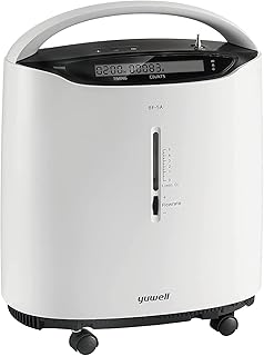yuwell 8F-5A Portable Oxygen Concentrator Machine (93% Concentration At 5L), White