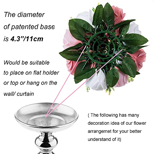 Flower Ball Centerpieces For Table: Blosmon 6 Pcs Fake Dusty Rose Flowers Vintages Pink Artificial Silk Floral Arrangement Center Piece Kissing Bouquet For Wedding Party Valentines Day Home Decor #TOP4