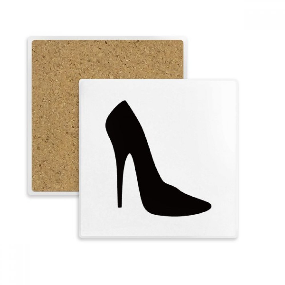 Dessous de verre noir haute talons en pierre absorbante - Lot de 2
