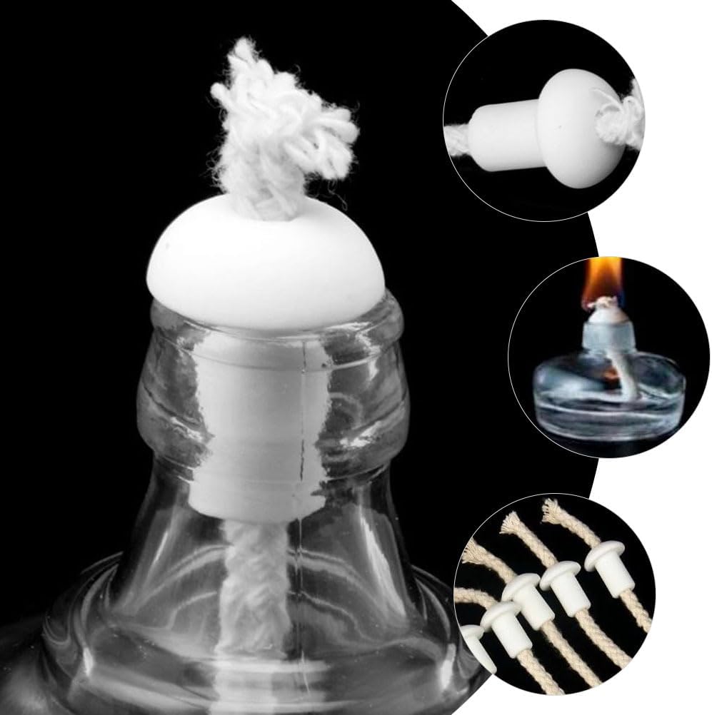 20Pcs Oil Lamp Wick Holders: Ceramic Lantern Wick Holder, Alcohol Lamp Replacements Accessories
