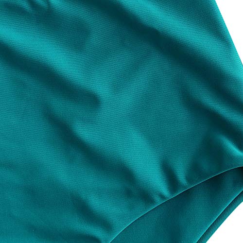 Zaful Women High Waisted Bikini Bottoms High Cut Tummy Control Bathing Suit Bottoms Swimsuit Bottom (1-Dark Turquoise, M) #TOP2